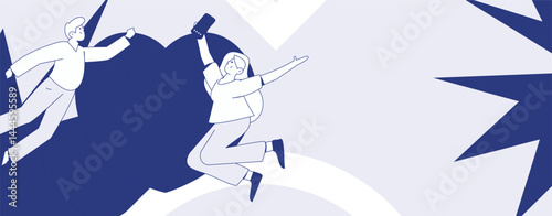 Happy Valentine's Day flat character vector concept business hand drawn illustration
