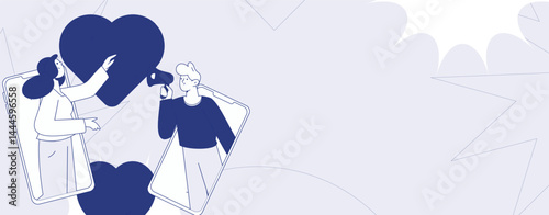 Happy Valentine's Day flat character vector concept business hand drawn illustration
