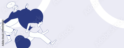 Happy Valentine's Day flat character vector concept business hand drawn illustration
