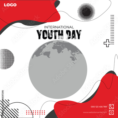 Gradient international youth day instagram posts collection