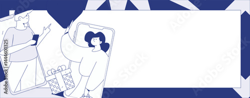 Happy Valentine's Day flat character vector concept business hand drawn illustration
