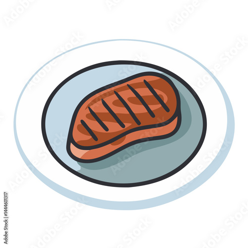 Savory Steak on a Plate Illustration