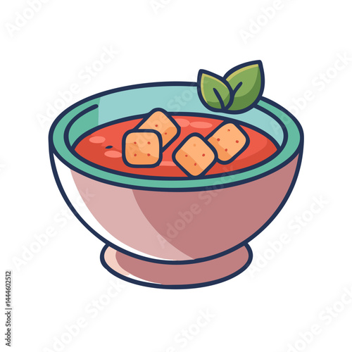  Savory Tomato Basil Soup with Croutons