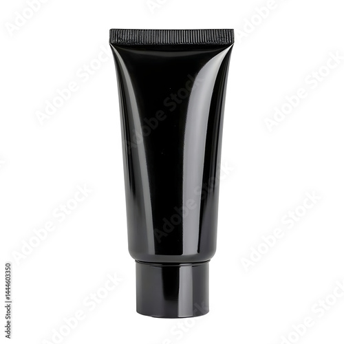 Sleek black tube representing cosmetic or pharmaceutical product design
