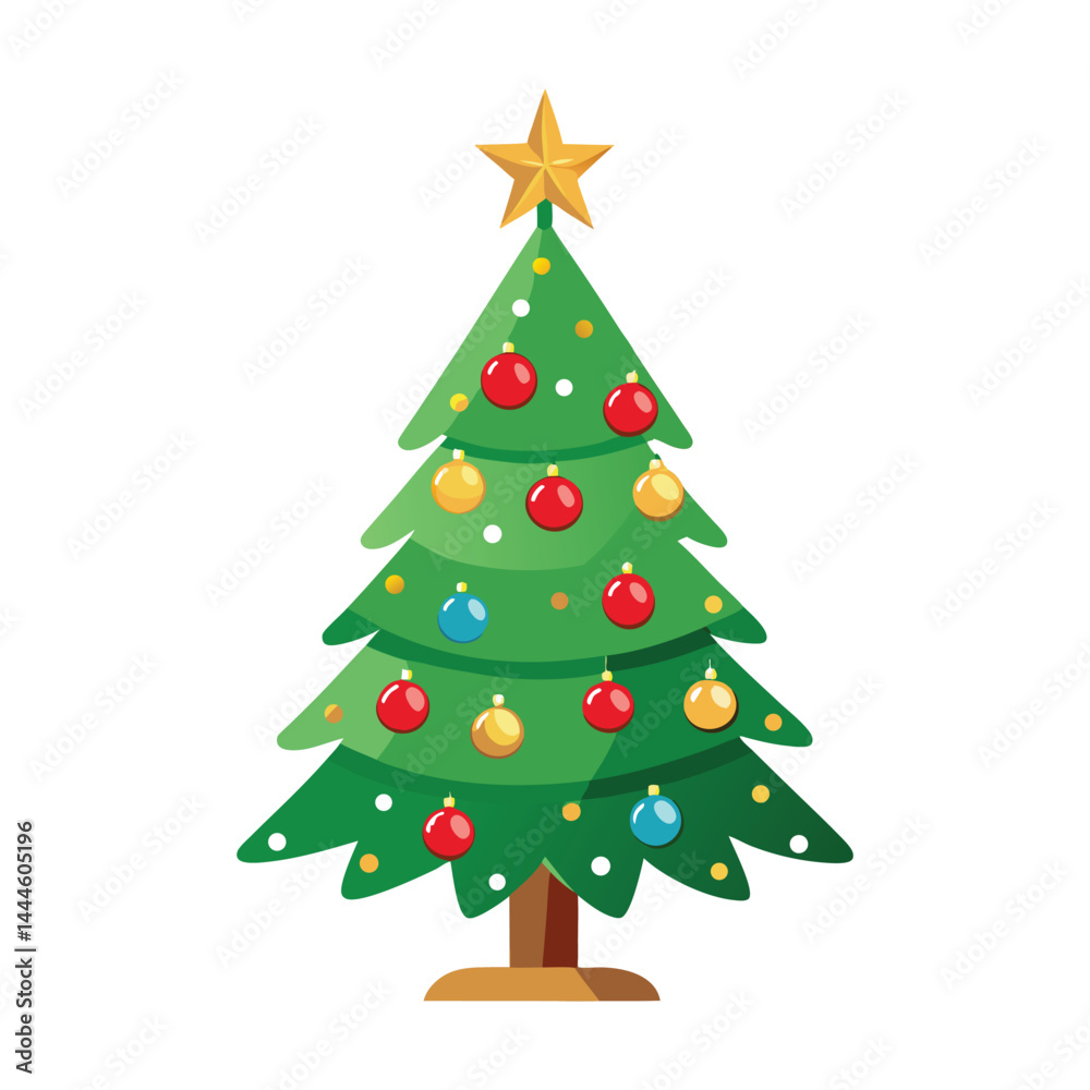 Fototapeta premium Minimalist Christmas Tree Illustration