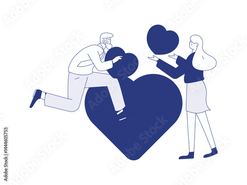 Happy Valentine's Day flat character vector concept business hand drawn illustration
