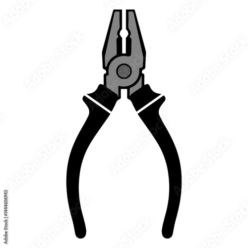 Versatile pliers tool with black handles for gripping and cutting tasks