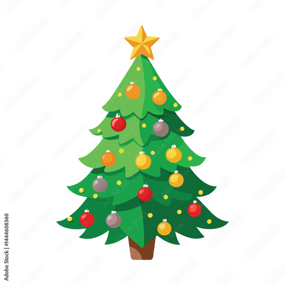 Fototapeta premium Simple Christmas Tree Vector Art