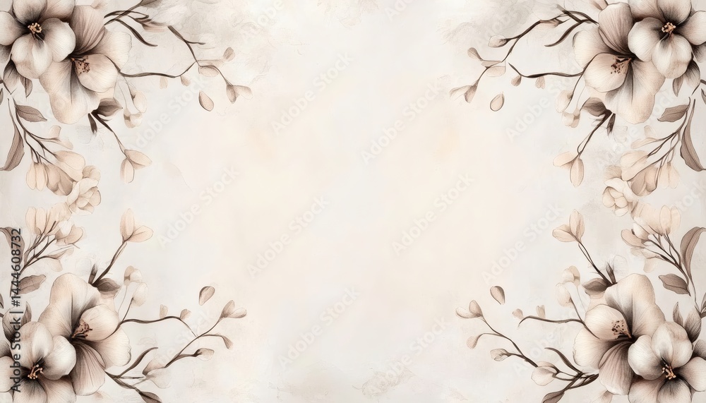 Delicate floral border design on a soft background.