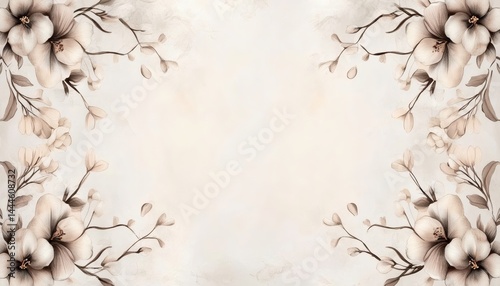Obraz na płótnie Delicate floral border design on a soft background. w salonie