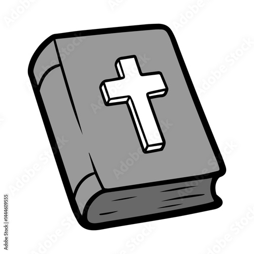 Sacred Text Holy Bible with Christian Cross Symbol