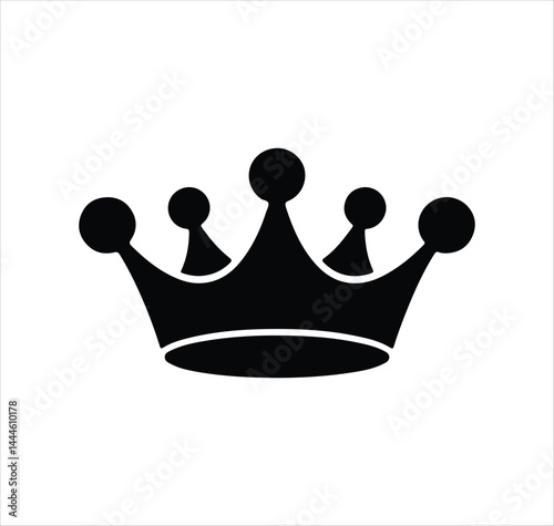 Set vector black silhouettes of crowns isolated on a white background.