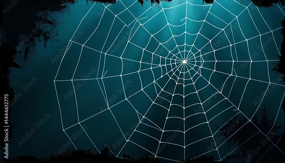 Obraz premium Grungy, textured vertical banner with faded spiderweb overlay and distressed edges, ample copy space, holiday, frame