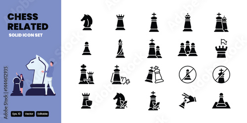 chess solid icon vector design good for web and mobile app