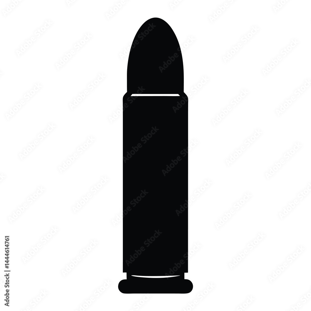 Ammunition in a black silhouette, ready for firing to protect ourselves Ammunition in a black silhouette, ready for firing to protect ourselves