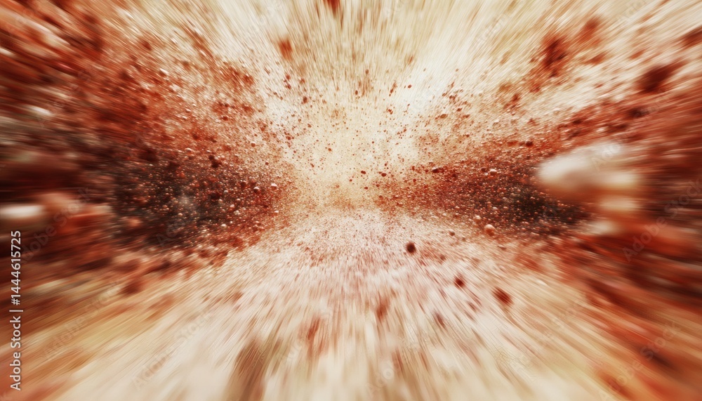 Abstract tunnel effect with reddish particles.