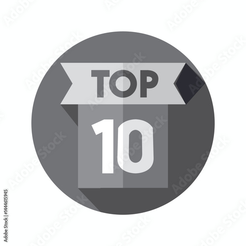 Top 10 banner graphic design icon logo sign symbol social media website coupon. Best in the ranking. Trending tag for web, video, promo, pictures. Counting concept.