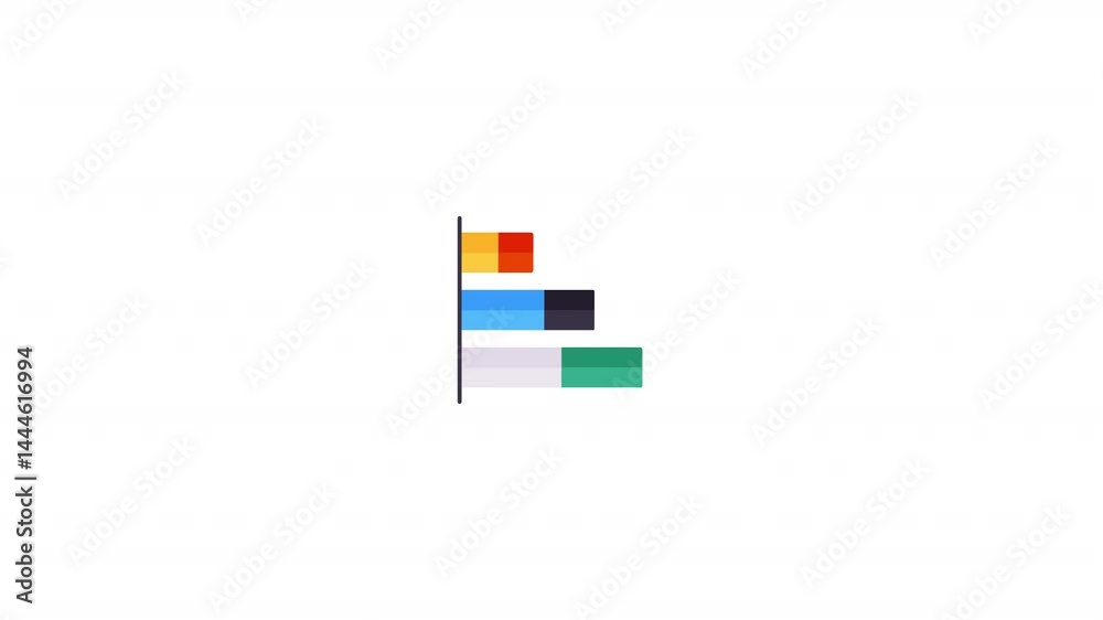 bar chart diversified double vertical icon animation
