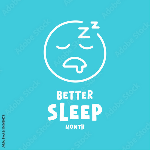 Better Sleep Month. Flat design vector.