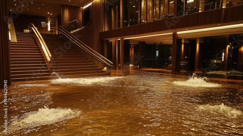 Wet hotel stairs protected with anti-slip stair nosing