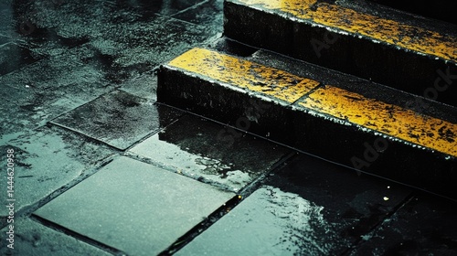 Wet hotel stairs protected with anti-slip stair nosing