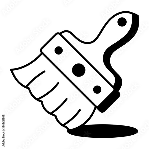 A doodle style icon of a paint brush 
