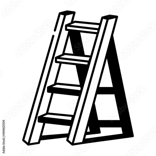 A hand drawn style icon of a ladder 
