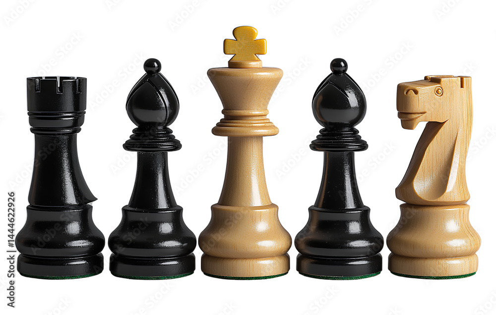 A set of chess pieces on transparent background A set of chess pieces on transparent background