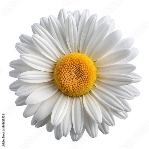 Close up of a beautiful and elegant marguerite flower isolated on transparent background.