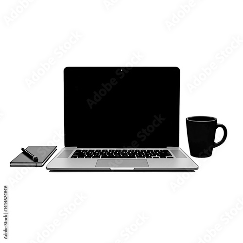 laptop computer with blank screen