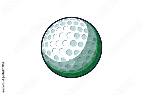 A Golf ball on a white background