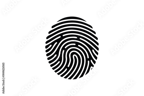 A Human fingerprint silhouette on a white background