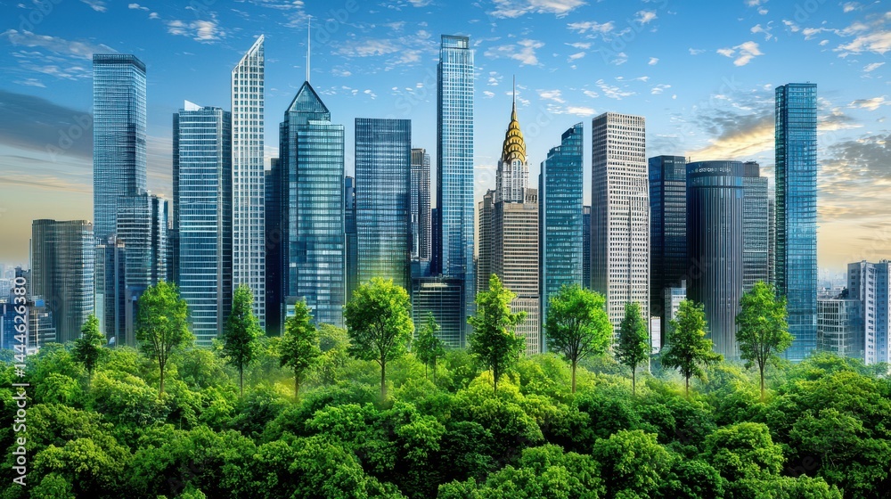 Obraz premium Ecobot action in neonlit city park nurturing nature gigapixel standard urban environment futuristic view