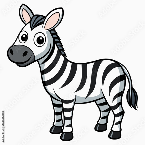 Cute Zebra Illustration. Black and White Stripes