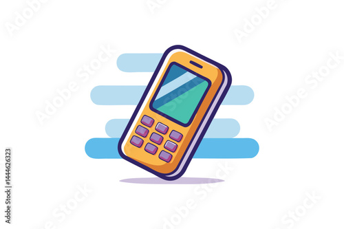 A Mobile phone on a white background