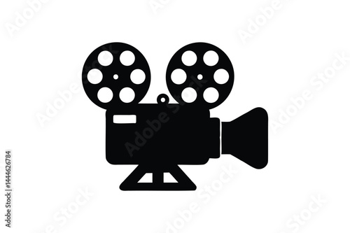 A Movie projector silhouette on a white background