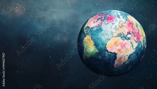 Obraz na płótnie Colorful artistic depiction of earth in space. w salonie