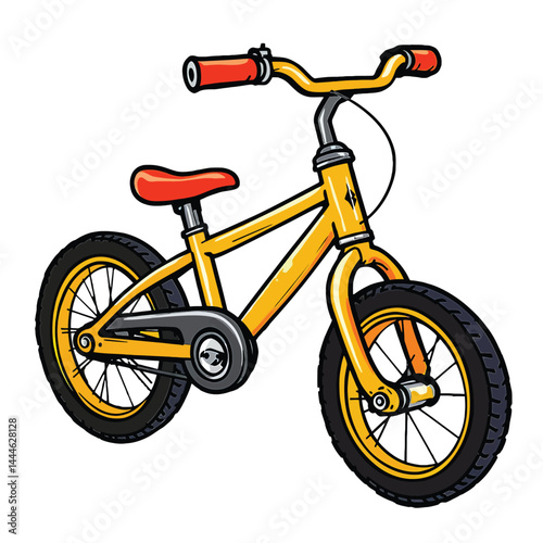 Yellow Bicycle Child vector Illustration  