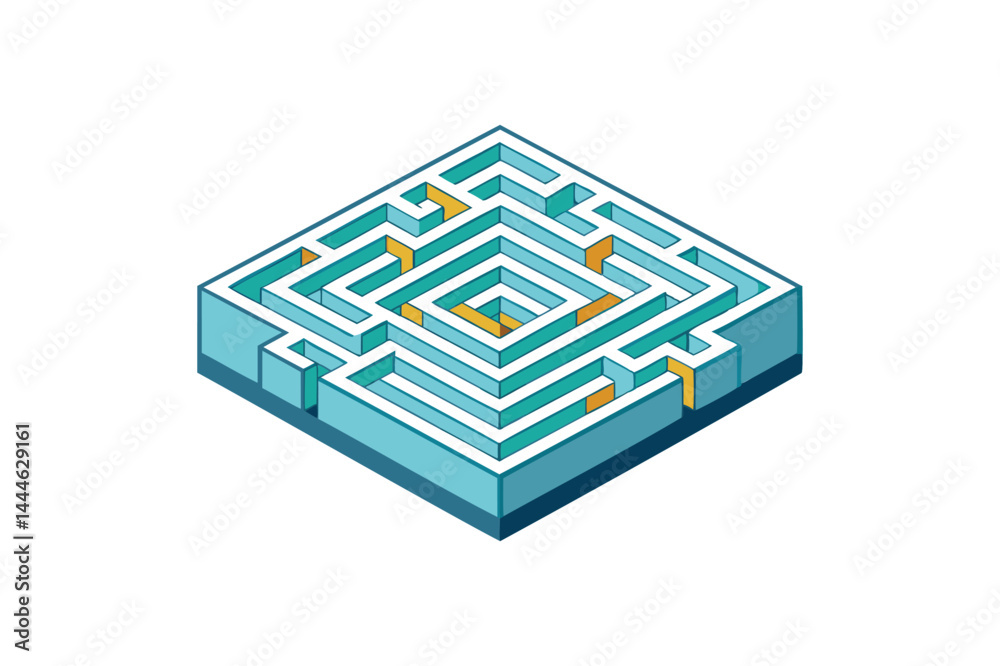 A Square maze on a white background