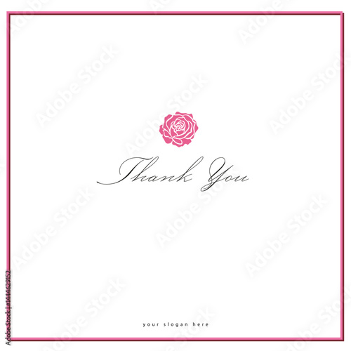 Red Rose Flower Vector Illustration. Pink rose for wedding design. 