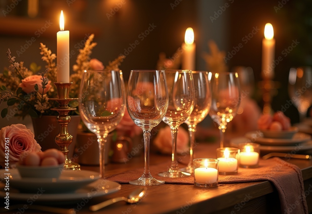 artfully arranged wine glasses rustic wooden table elegant decoration cozy ambiance, elegance, interior, vintage, oak, pine, bar, drink, style, atmosphere