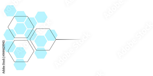 Abstract blue hexagon shape for frame illustration design