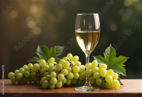 Wallpaper Mural crisp white wine elegant glass fresh grapes aesthetic still life composition, elegance, refreshing, beverage, fruit, wineglass, liquid, tasting, summer Torontodigital.ca