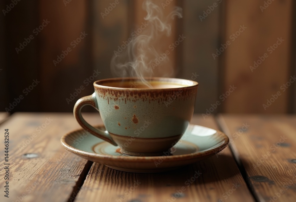 ceramic coffee cup weathered wood rustic charm cozy atmosphere simple elegance textured surface natural beauty, table, drink, beverage, interior, home