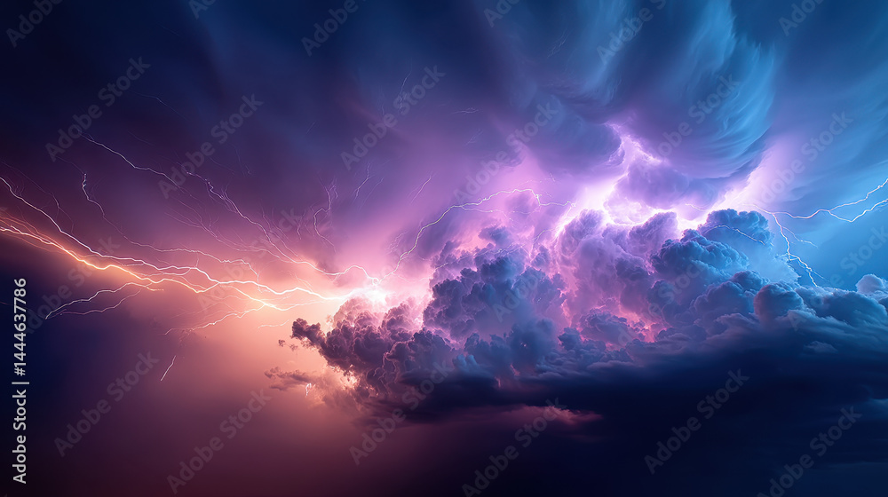 Naklejka premium Dramatic Storm Clouds and Lightning