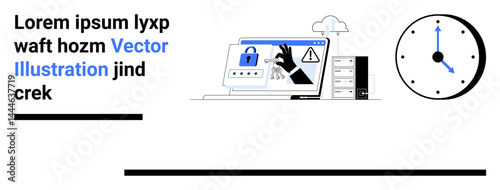 Digital devices showing cyber threats thumbs up hacking and data breaches with a focus on security and warnings. Ideal for technology, cybersecurity, privacy, data protection, technology risks