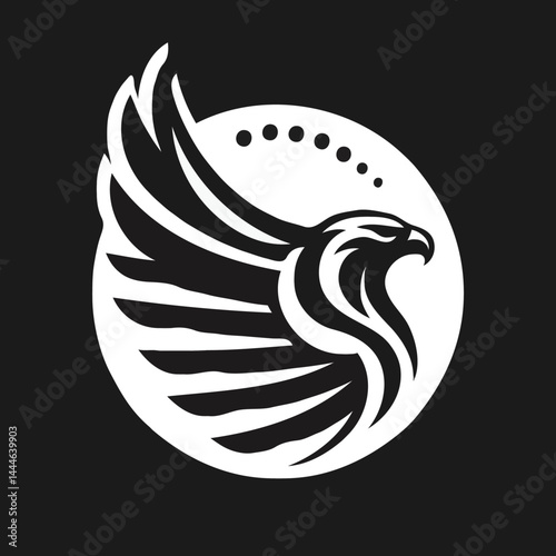wing logo design black and wihet