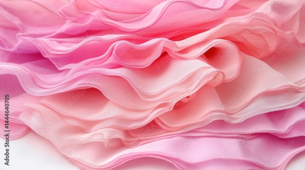 Soft, delicate fabric with a gradient of pinks. Soft, delicate fabric with a gradient of pinks.