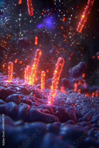 3d visualization of DNA replication enzymes working perfect coordination copying genetic material with glowing precision and accuracy