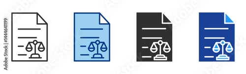 Legal Document Icon Multiple Style Vector Collection 